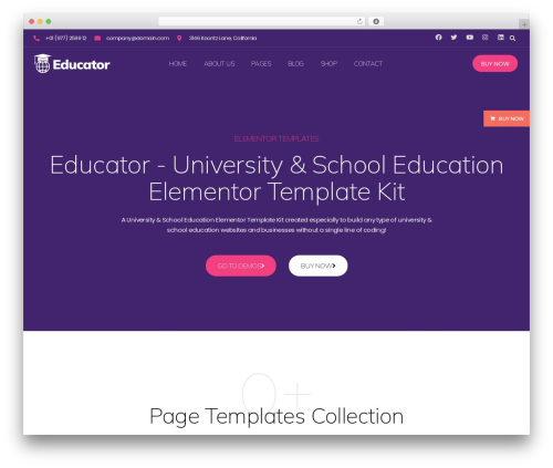 Bosa buy now WordPress plugin - demo.bosathemes.com/educator