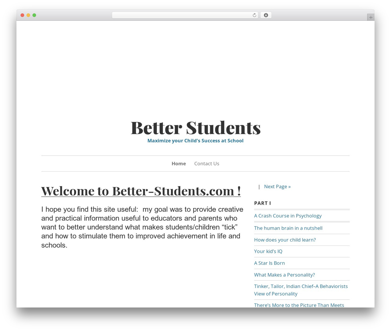 Daniela WordPress theme - better-students.com