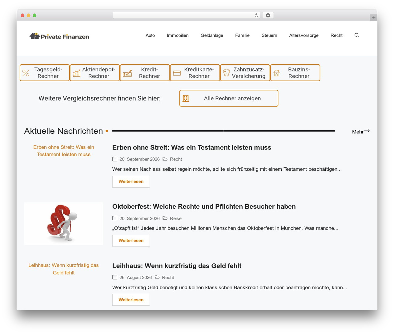 GeneratePress theme WordPress - privatefinanzen.de