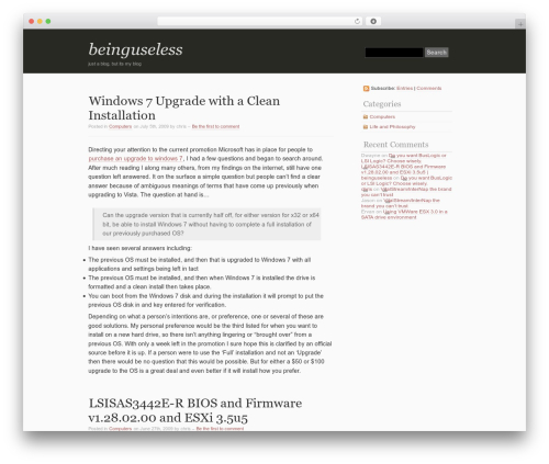 simpleX WordPress theme - beinguseless.com