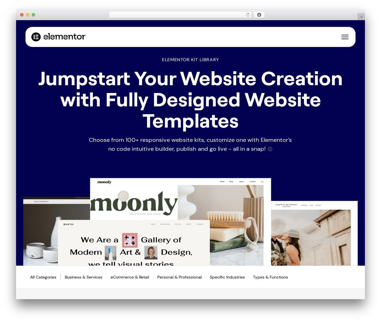 WordPress theme Elementor Website - elementor.com/library