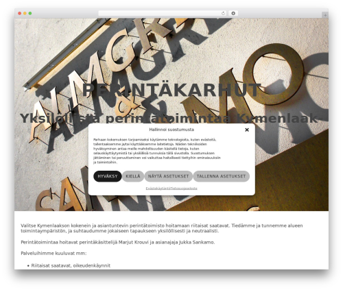 Cornerstone WordPress theme - perintakarhut.fi