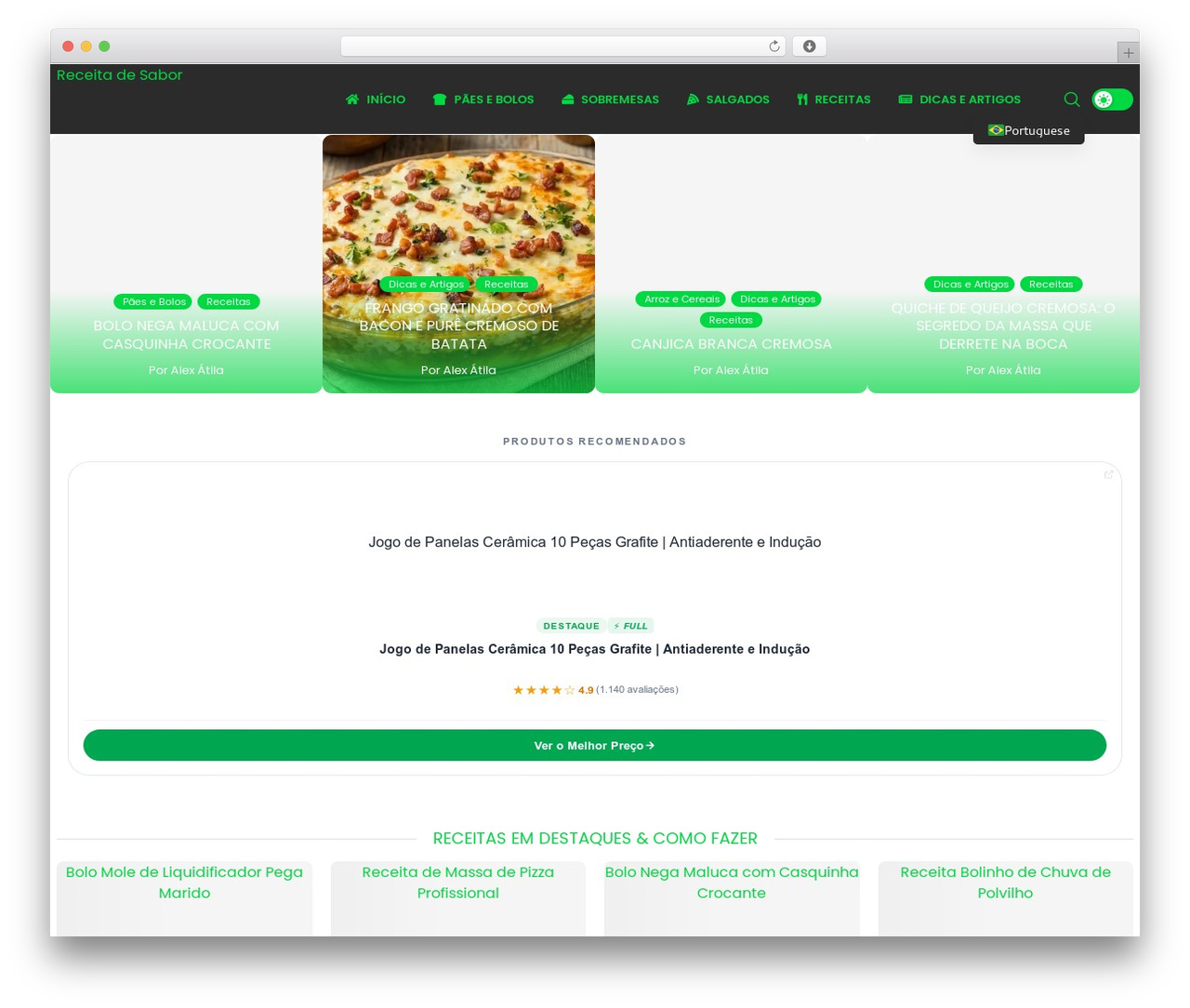 Theme WordPress soledad - receitadesabor.com.br