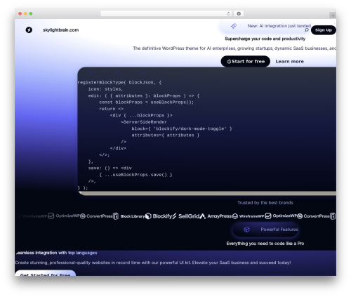 Blockify theme WordPress free - skylightbrain.com