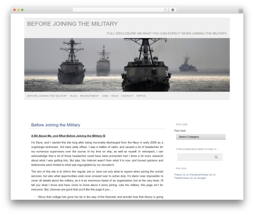 picolight theme WordPress - beforejoiningthemilitary.com