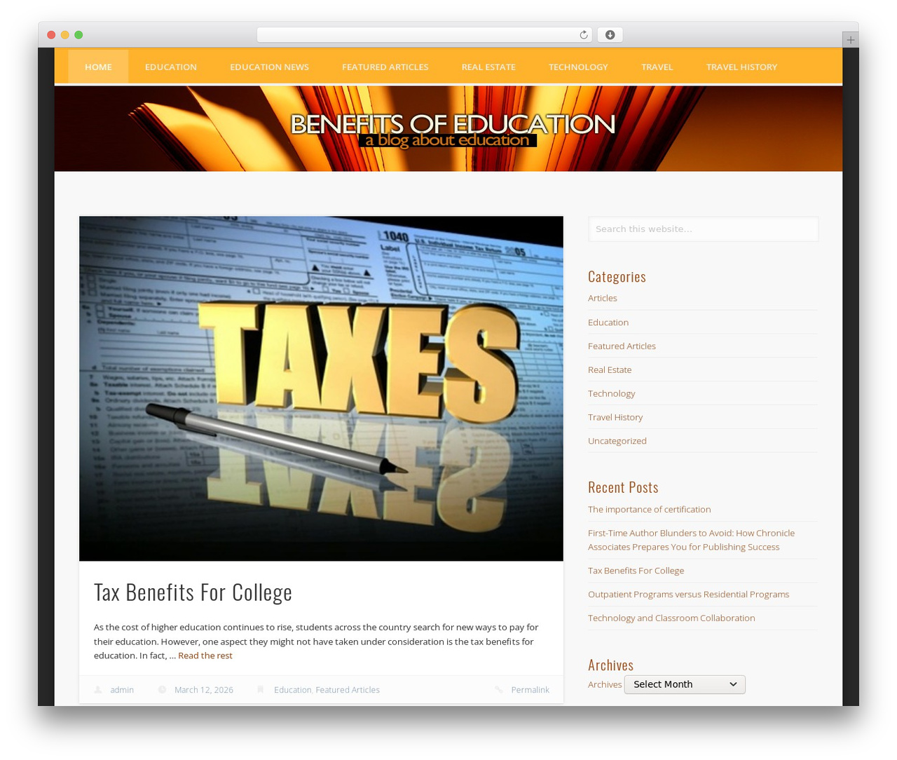 Pinboard theme WordPress - benefitsofeducation.com