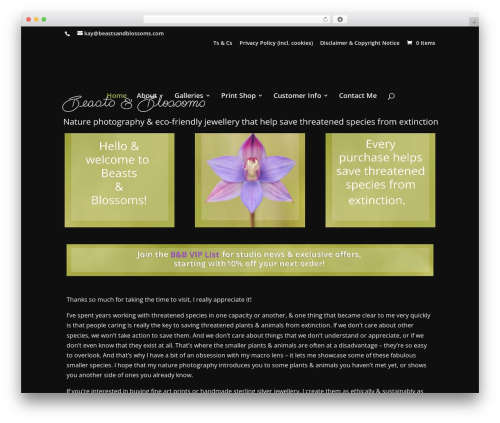 Divicommerce WordPress plugin - beastsandblossoms.com