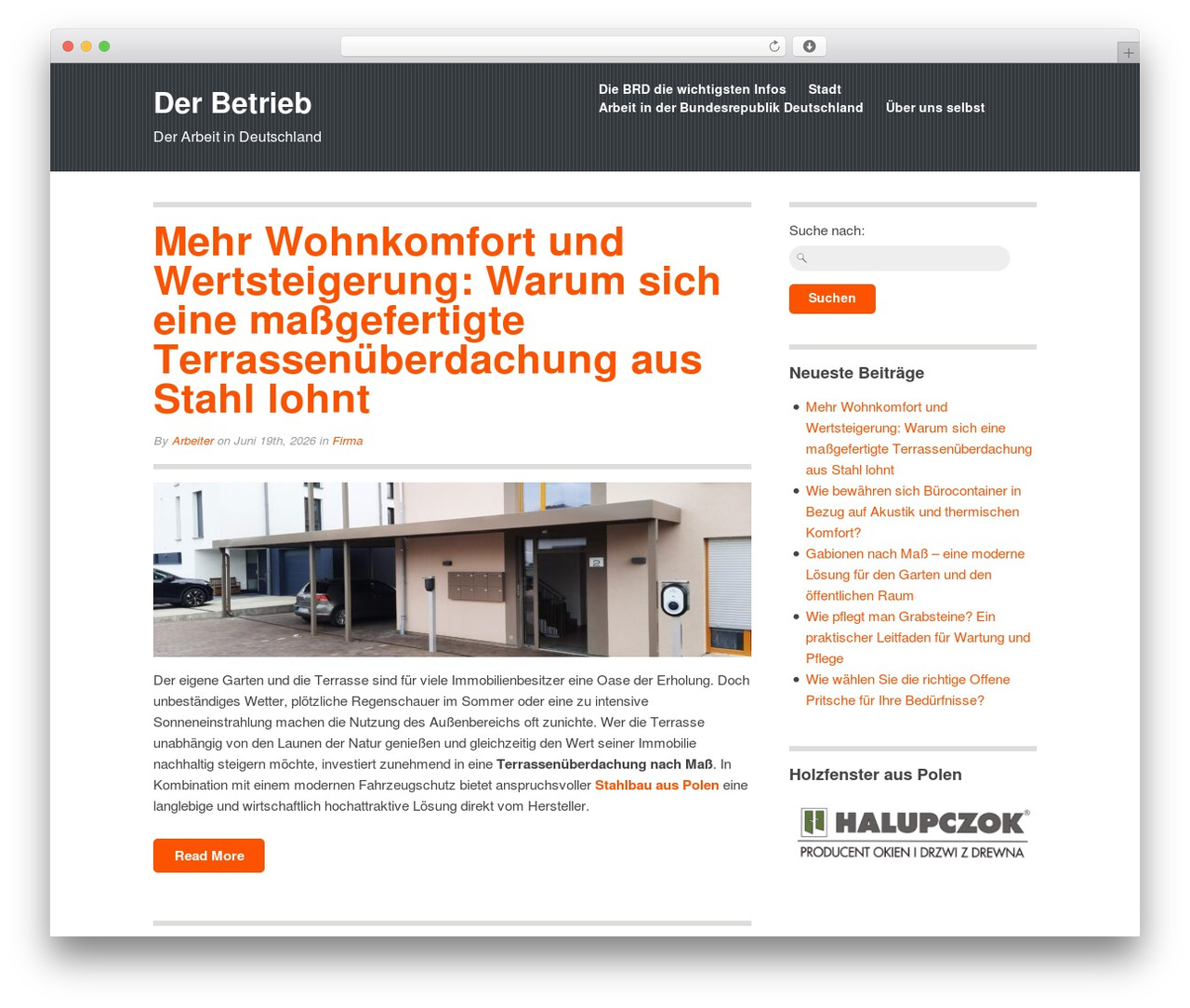 Facade theme WordPress - betrieb-der.de