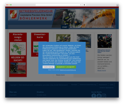 Skeleton WordPress theme design - betriebsfeuerwehr-voestalpine.at