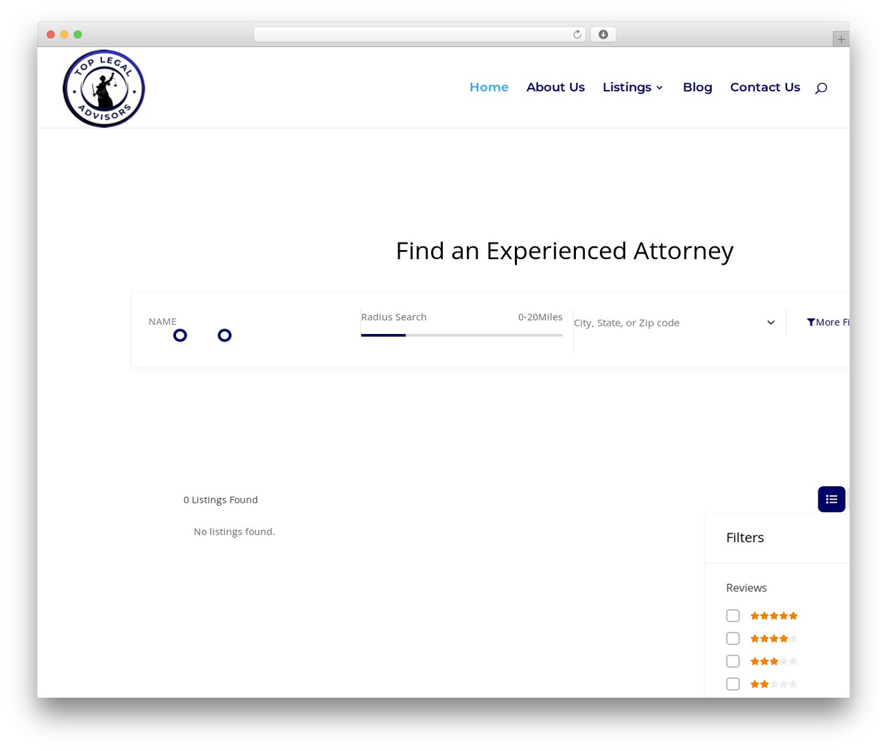Divi theme WordPress - toplegaladvisors.com