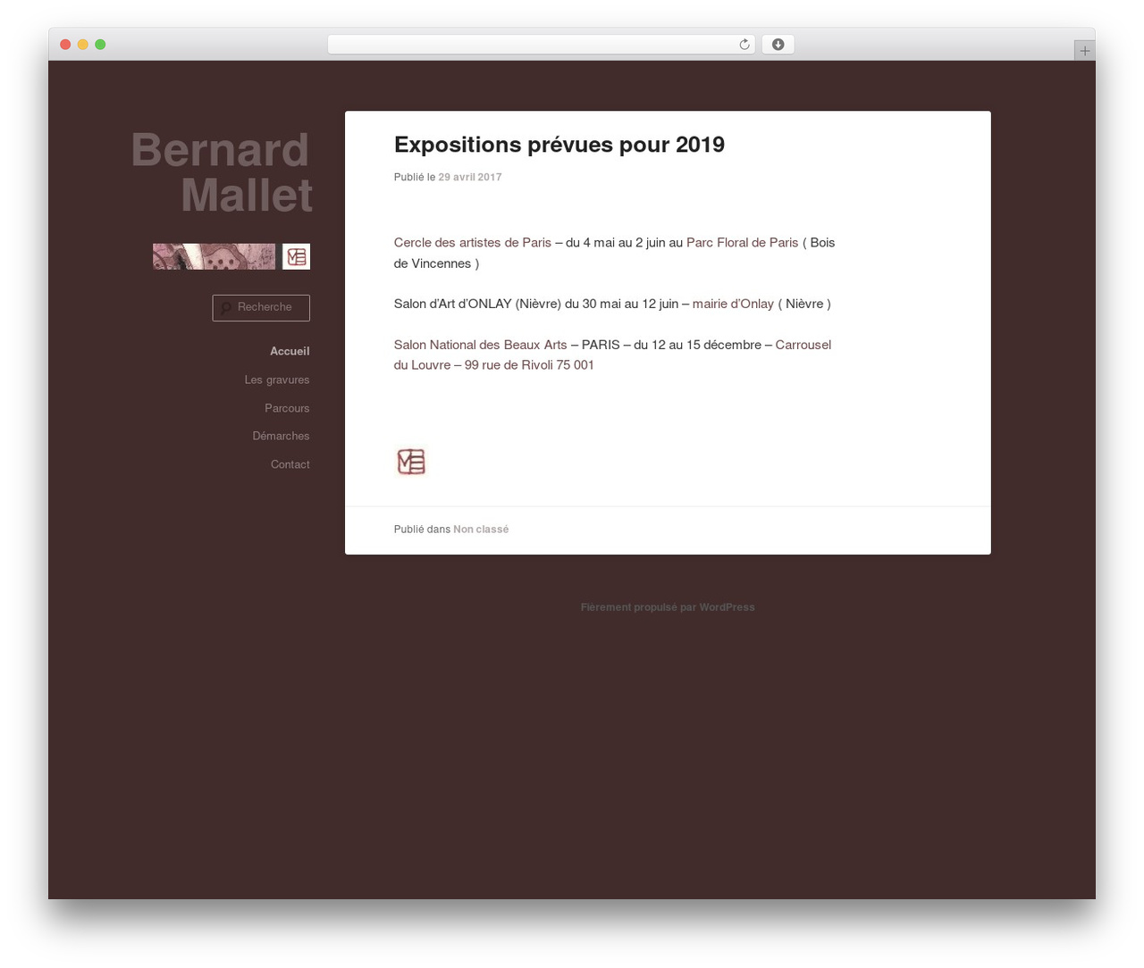 Hum theme WordPress - bernardmallet.fr