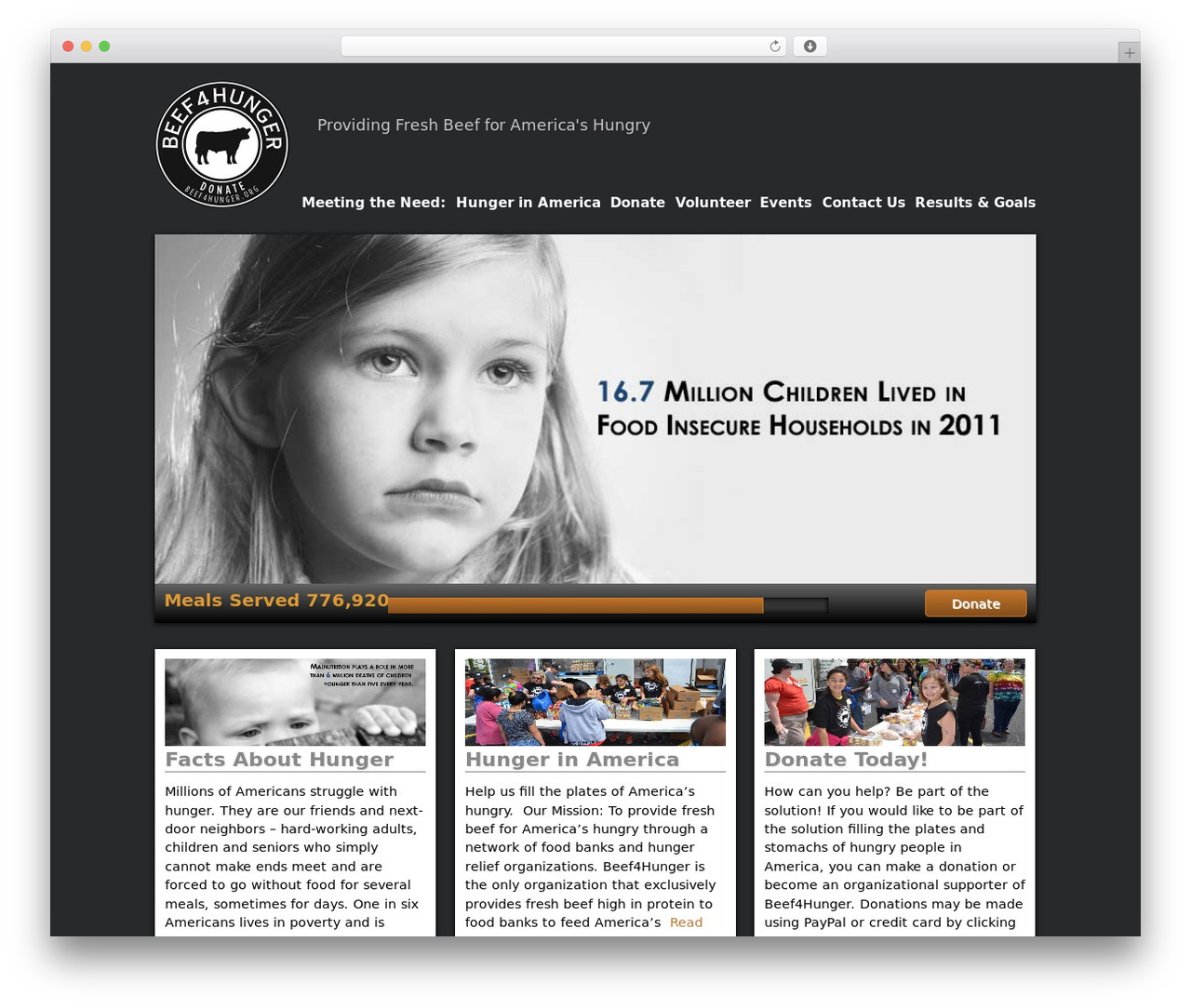Progress WordPress theme - beef4hunger.org