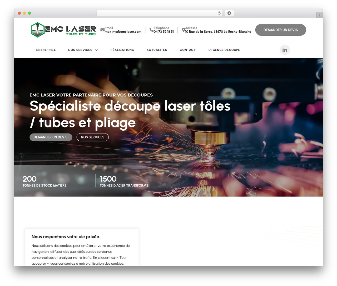 WordPress theme Default Template - emclaser.com