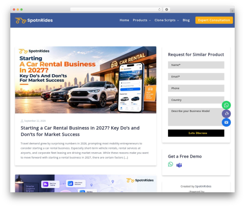 WordPress website theme Bufet - www.spotnrides.com/blog