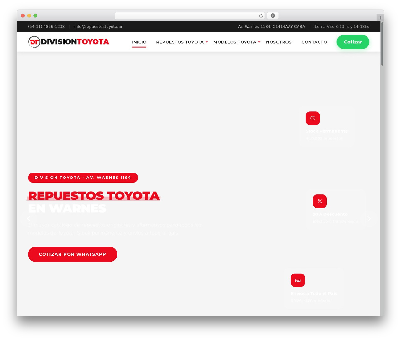 Bootscore WordPress theme - repuestostoyota.ar