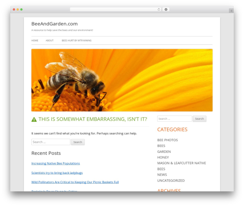 Tiny Framework theme WordPress free - beeandgarden.com