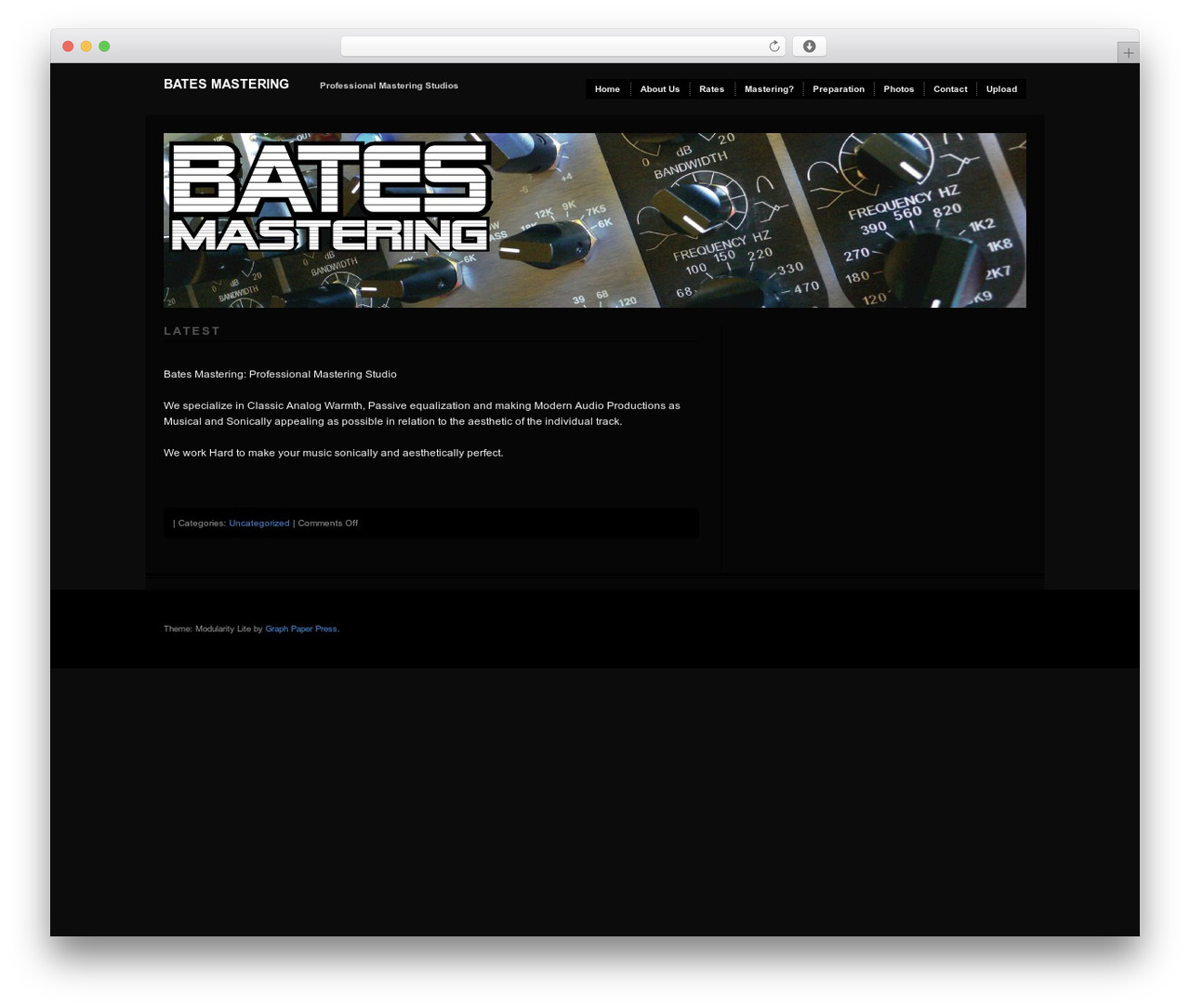 WordPress theme Modularity Lite - batesmastering.com WordPress theme Modularity Lite - batesmastering.com