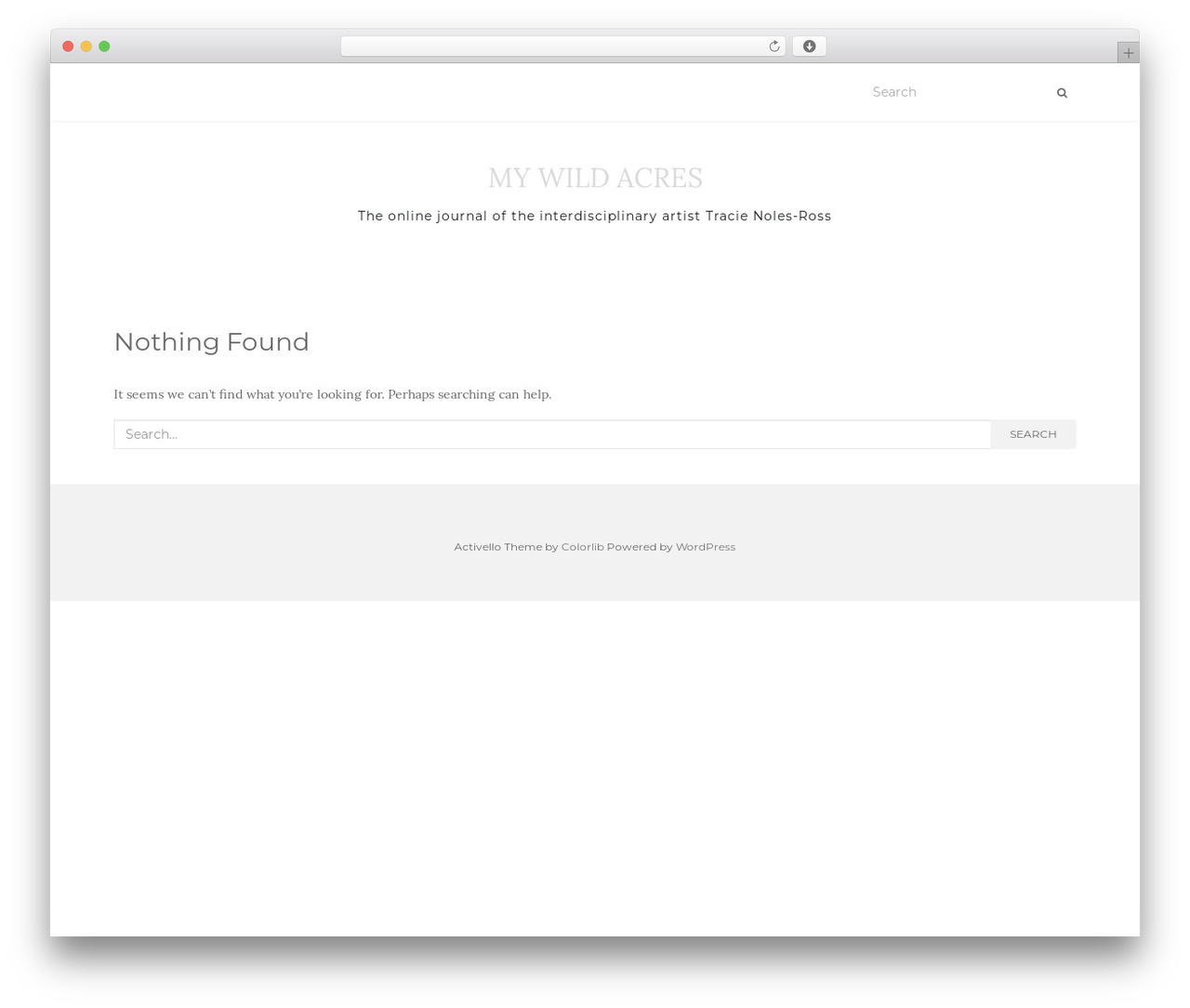 Activello WordPress theme - mywildacres.com