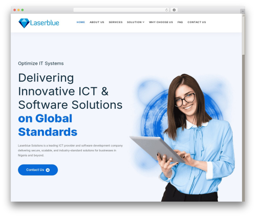 TANDA WordPress theme - laserbluesolutions.com