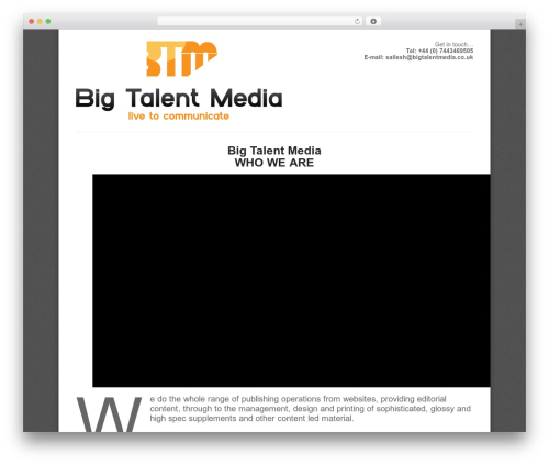 WordPress website theme Solid WP - bigtalentmedia.co.uk