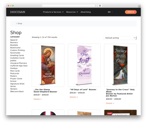 Bootscore WordPress store theme - diocesan.com/shop