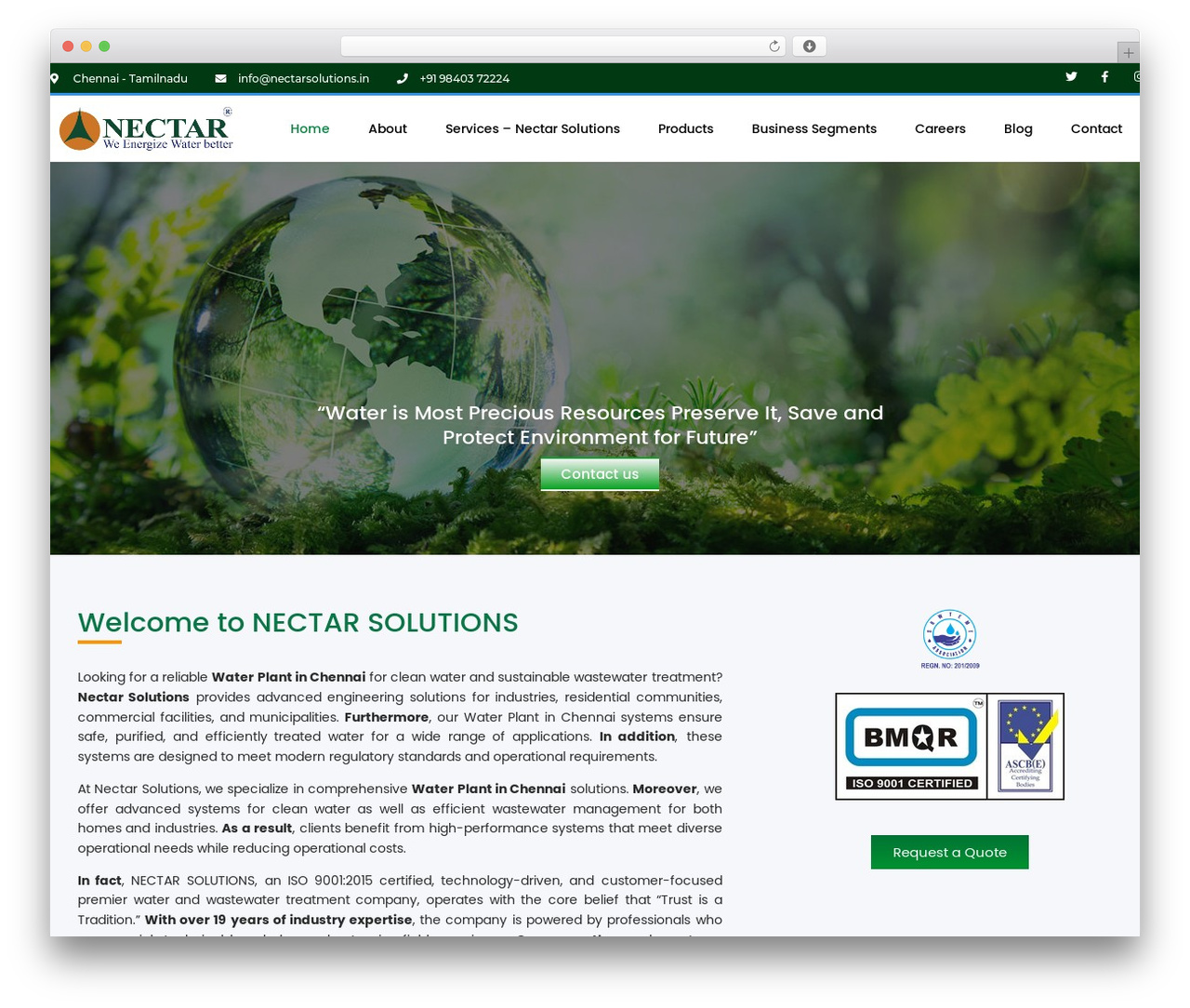 Hello Elementor WordPress page theme - nectarsolutions.in