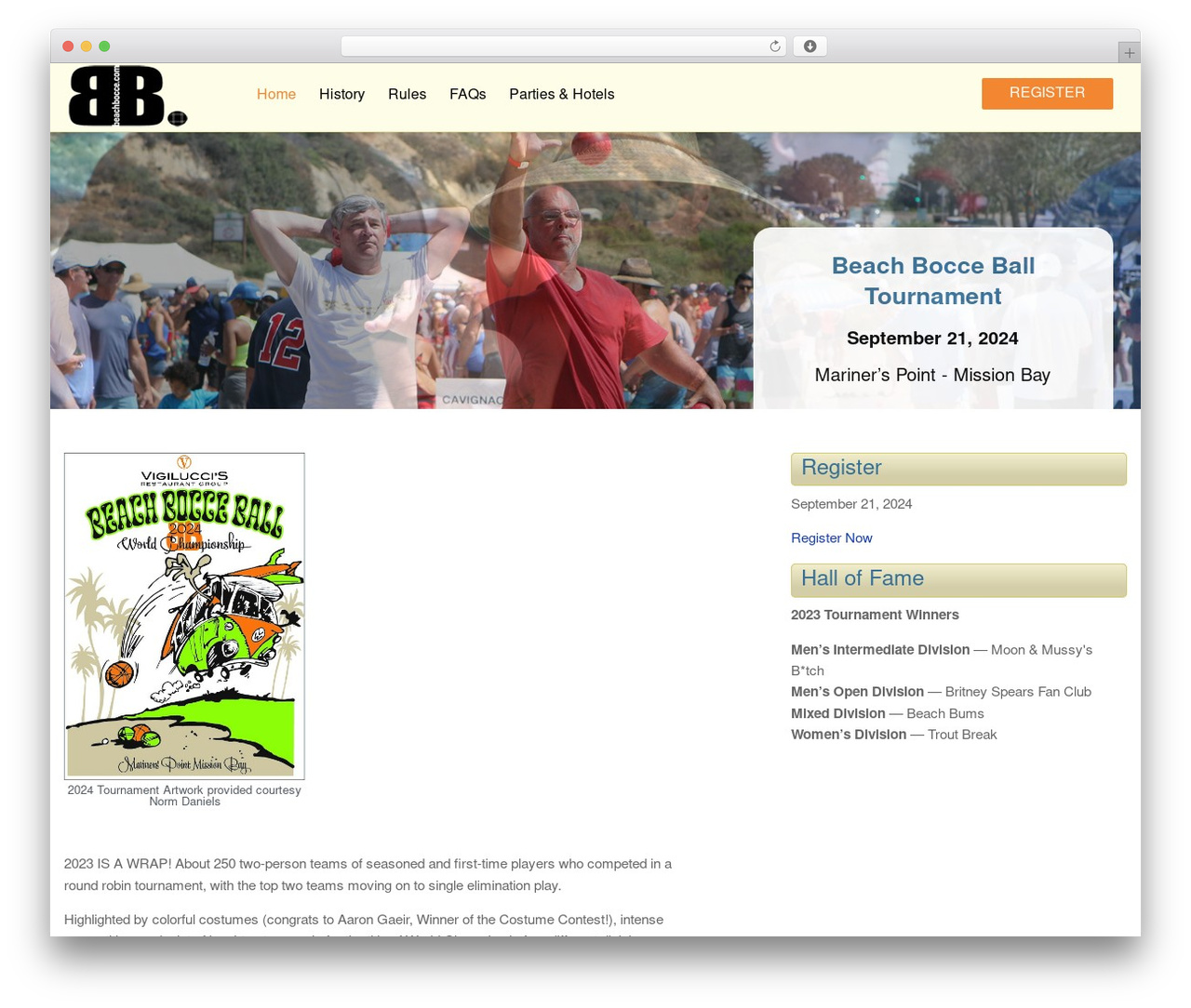 Simple-Evad WordPress theme - beachbocce.com