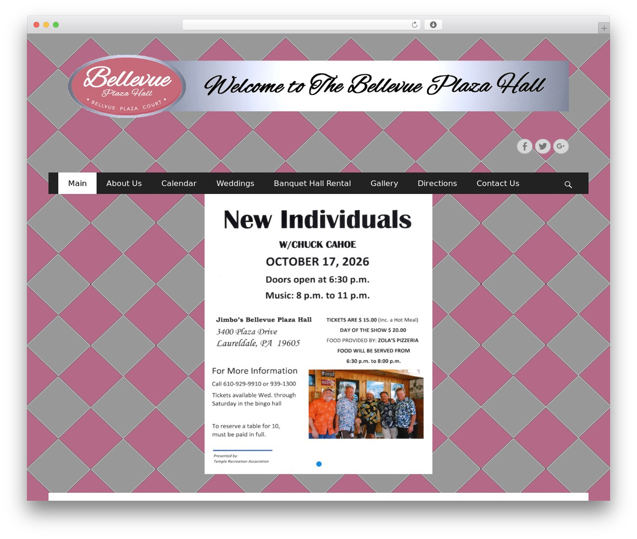 WordPress theme Catch Responsive Pro - bellevueplazahall.com