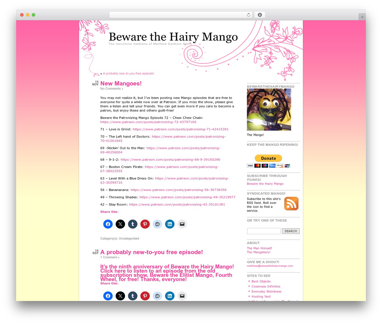 WP theme Sunset Theme - bewarethehairymango.com WP theme Sunset Theme - bewarethehairymango.com