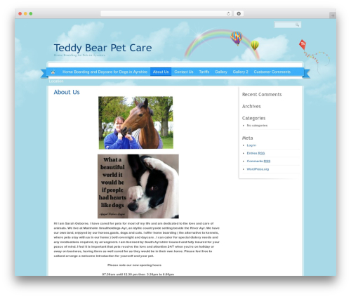 Rainbow WordPress theme - teddybearpetcare.co.uk