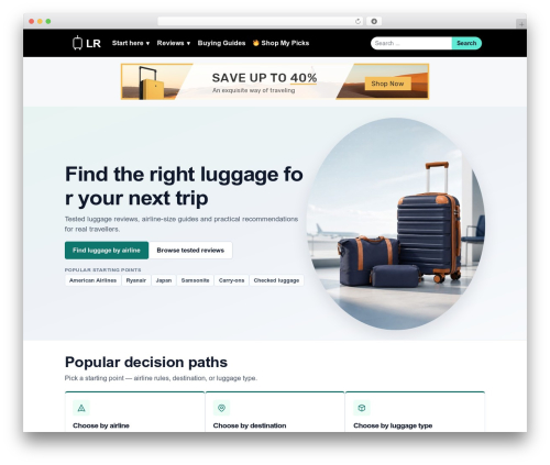 Theme WordPress zosia - luggagerate.com