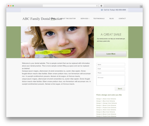 WordPress theme Dentist - five.dentaldemo.com