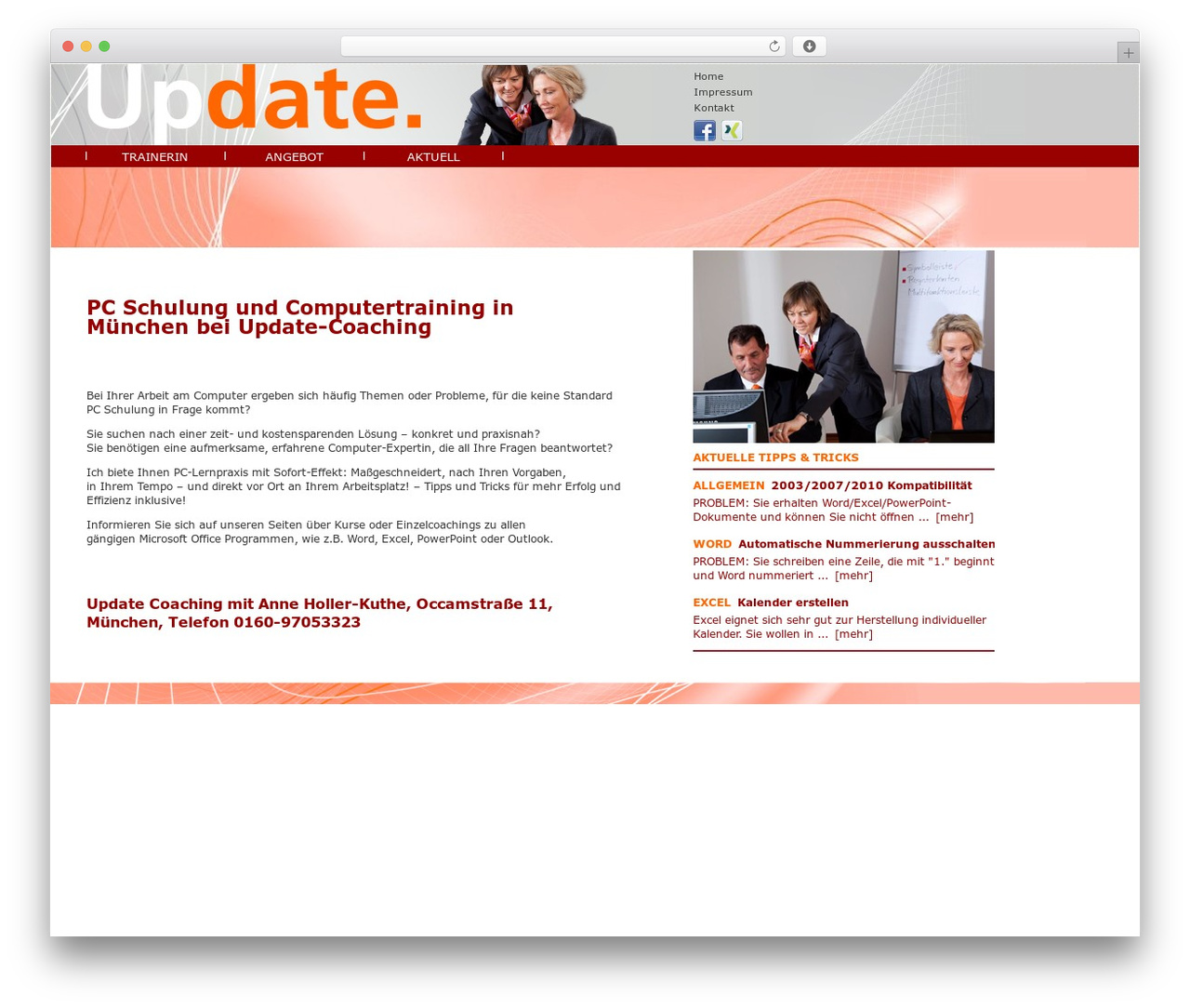 WordPress theme Update Coaching - update-coaching.de
