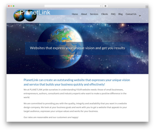 Divi theme WordPress - planetlink.com