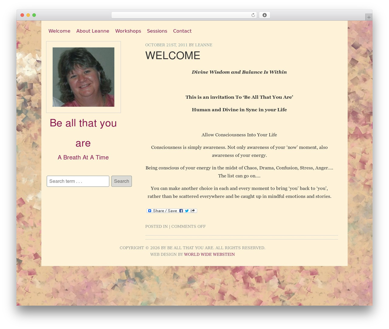 The Frances Wright WordPress theme - beallthatyouare.com