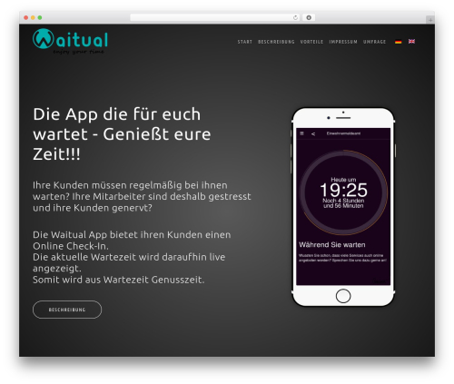warteapp WordPress theme - waitual.com