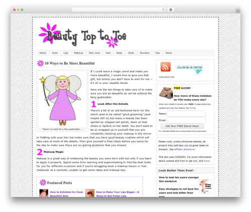 Catalyst top WordPress theme - beautytoptotoe.com