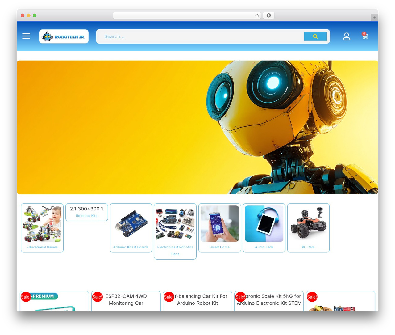 Hello Elementor WordPress store theme - robotechjr.com