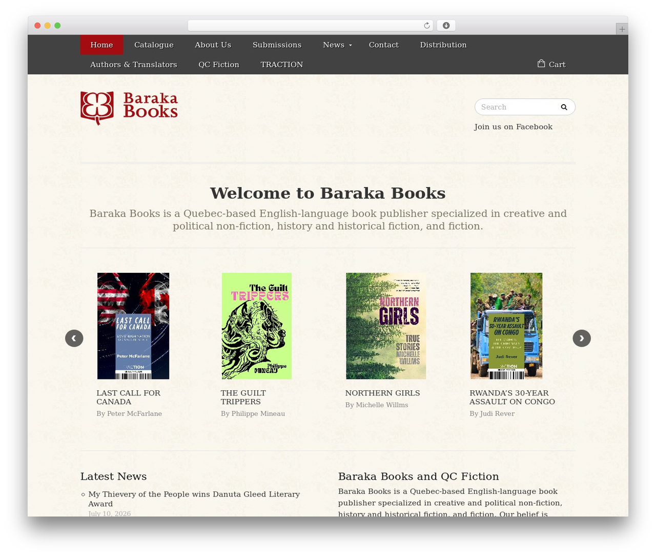Publisher WordPress website theme - barakabooks.com