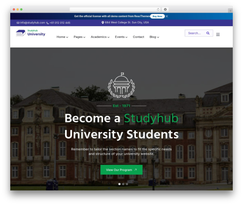 Theme WordPress Studyhub - studyhub.themewant.com/university