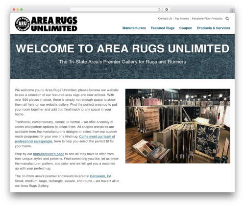 Keystone WordPress theme - arearugsltd.com