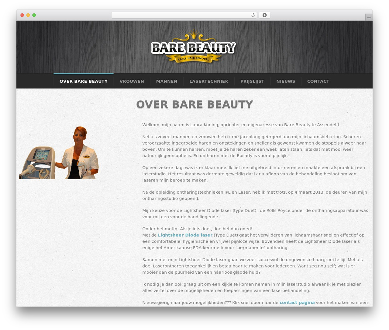 Zeitgeist WordPress theme - barebeauty.nl