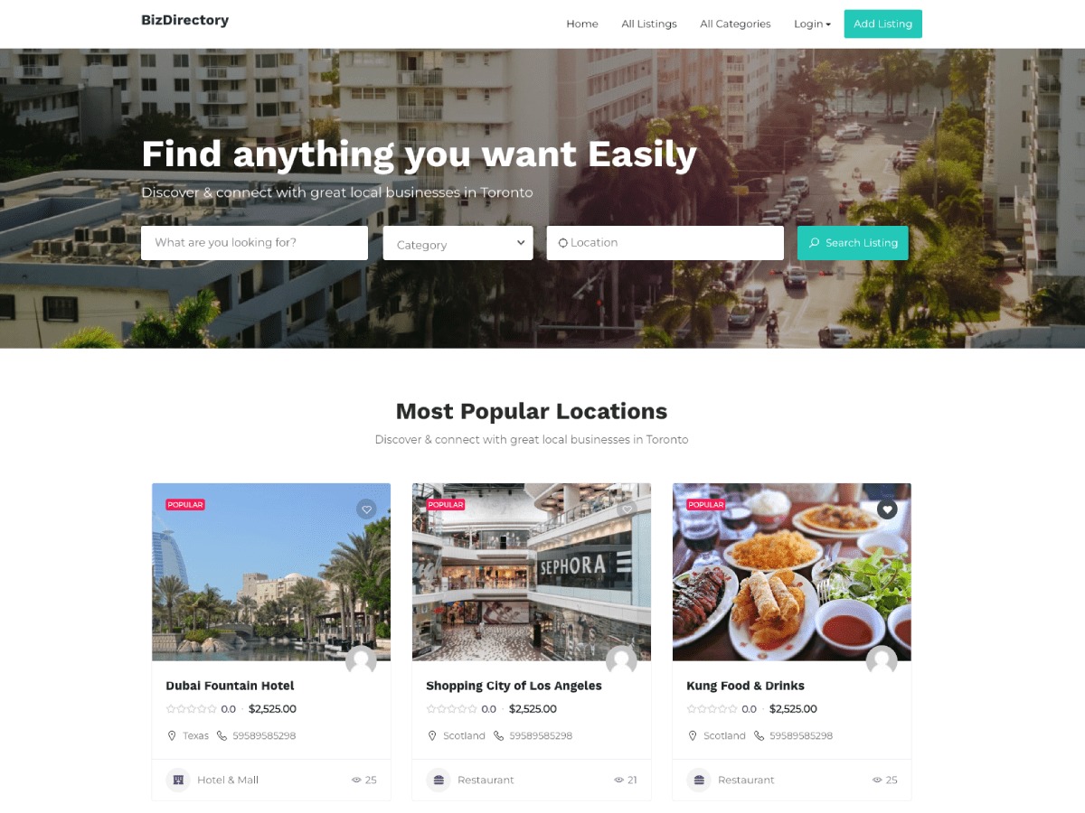 BizDirectory WordPress theme free download BizDirectory WordPress theme free download
