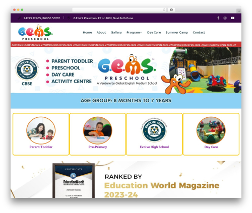 Knirpse WordPress theme - gemspreschool.com