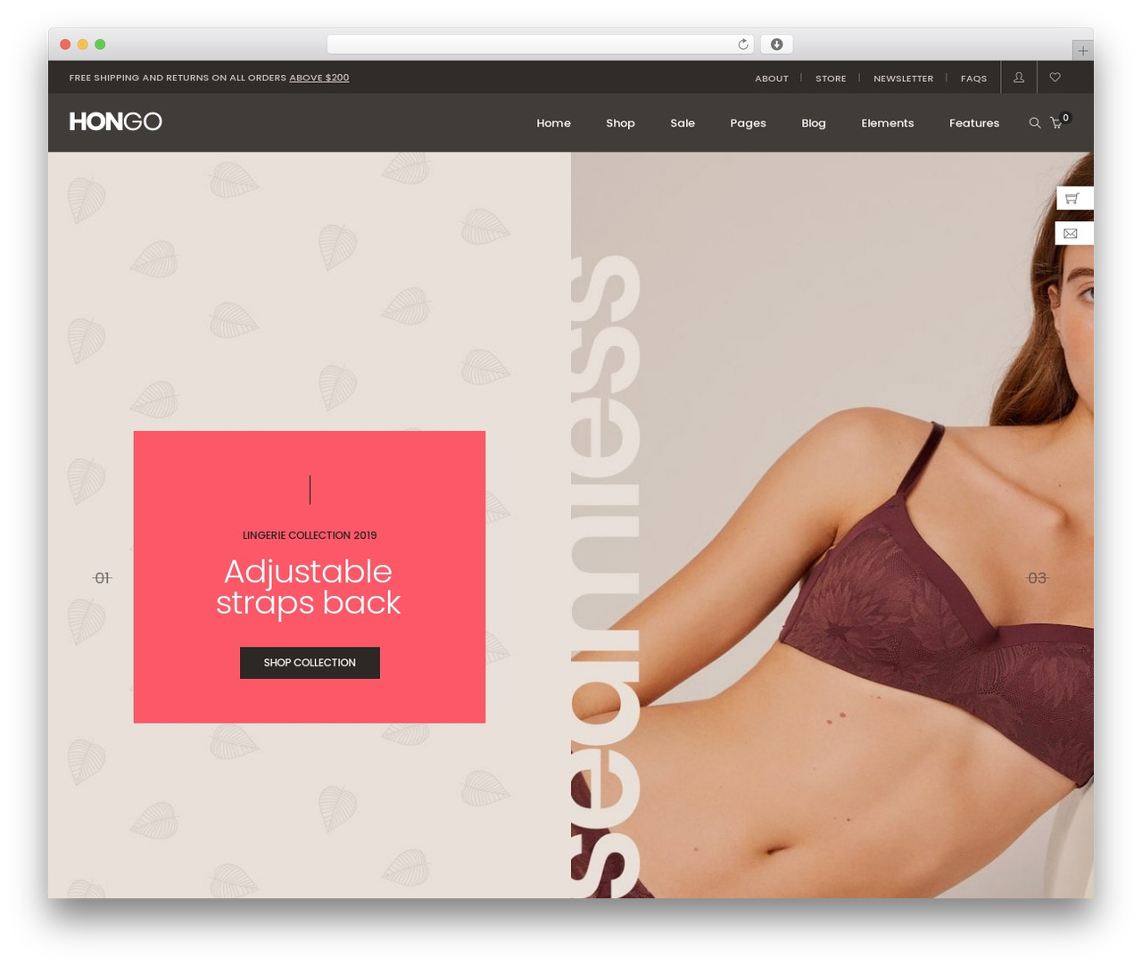 Hongo WordPress theme design - hongo.themezaa.com/lingerie