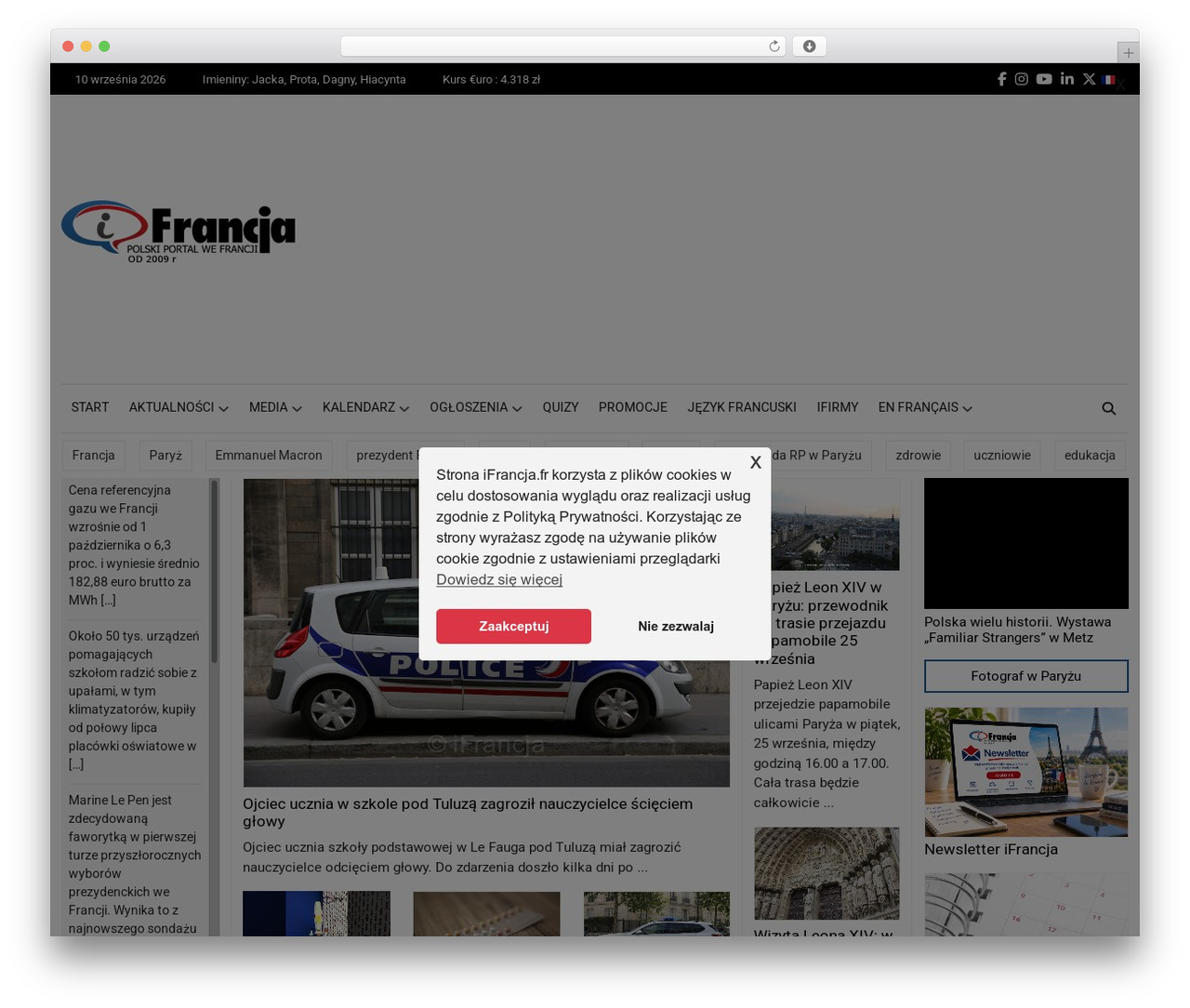 WordPress website theme iFrancja - ifrancja.fr