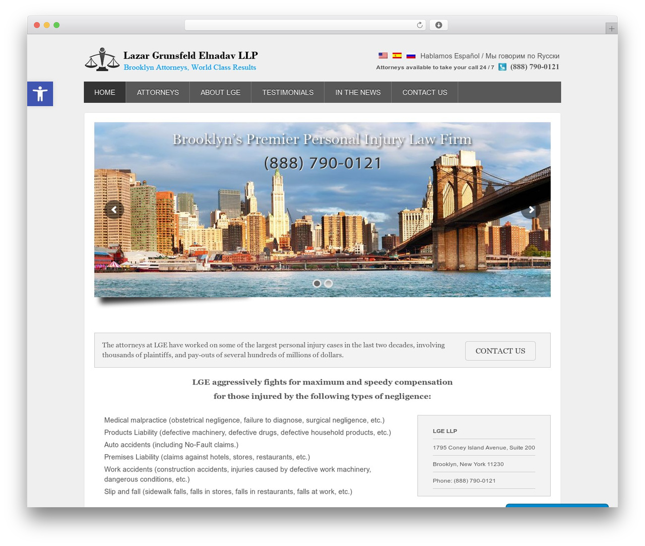 WSG theme WordPress - brooklyn-injured.com
