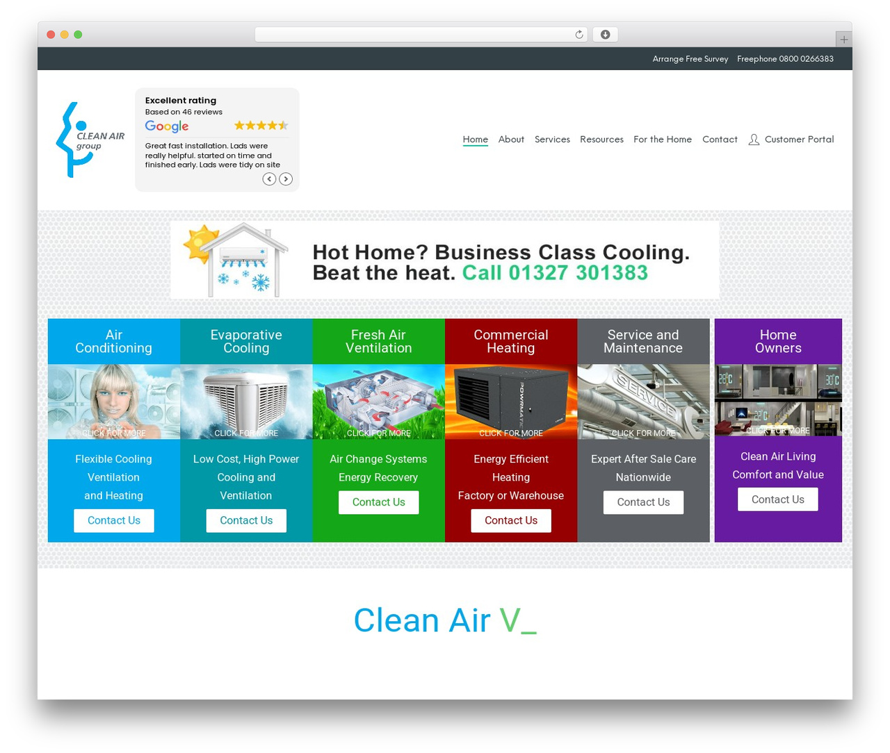 Centaurus WordPress theme - cleanair.co.uk