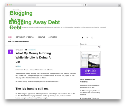 Focused WordPress theme - bloggingawaydebt.com