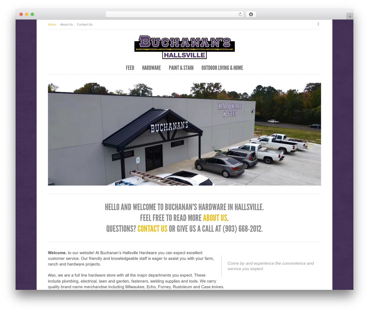 Purity Child WordPress store theme - buchananshardware.com
